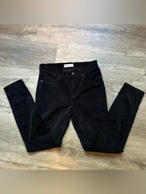 Madewell Black Velvet 9” High-Rise Skinny Jeans sz 26 #F8996